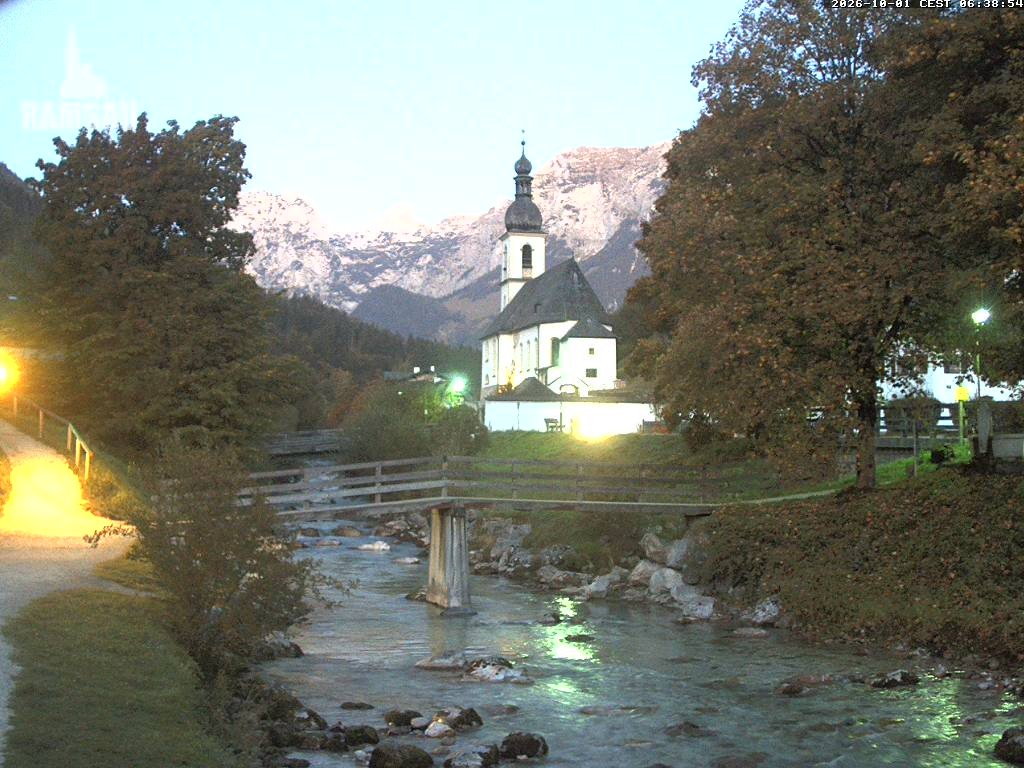 Archived image Webcam Ramsau - Berchtesgaden - St. Sebastian Church