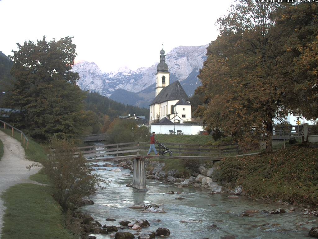 Archived image Webcam Ramsau - Berchtesgaden - St. Sebastian Church