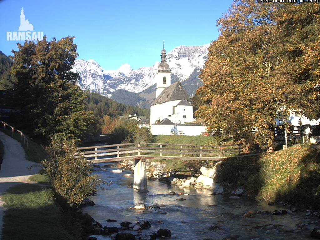 Archived image Webcam Ramsau - Berchtesgaden - St. Sebastian Church