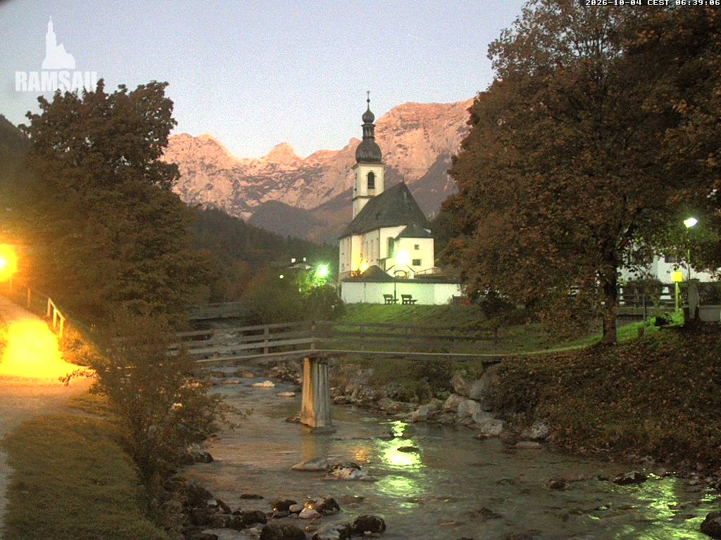 Archiv Foto Webcam Malerwinkel in Ramsau bei Berchtesgaden - Ortskirche St. Sebastian