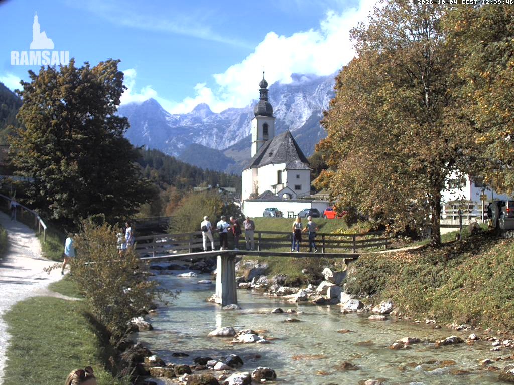 Archiv Foto Webcam Malerwinkel in Ramsau bei Berchtesgaden - Ortskirche St. Sebastian