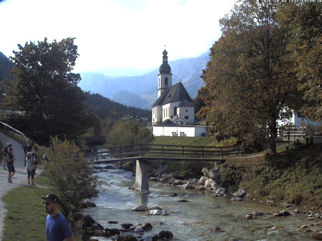 Archiv Foto Webcam Malerwinkel in Ramsau bei Berchtesgaden - Ortskirche St. Sebastian
