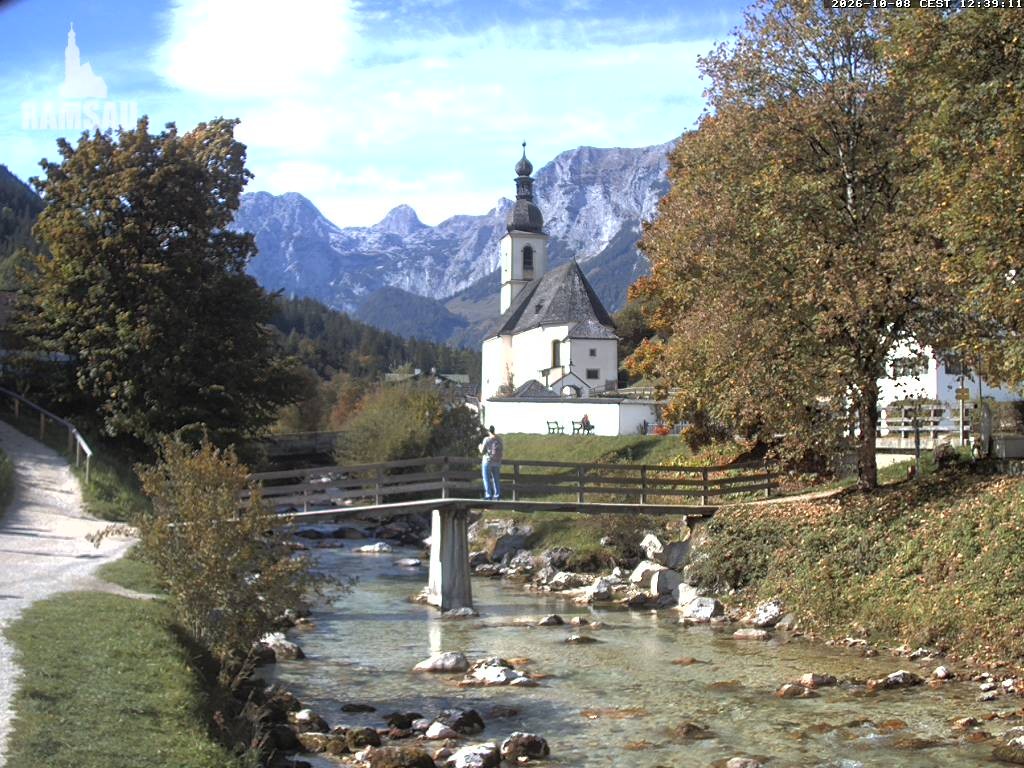 Archiv Foto Webcam Malerwinkel in Ramsau bei Berchtesgaden - Ortskirche St. Sebastian