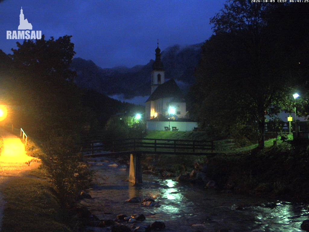 Archived image Webcam Ramsau - Berchtesgaden - St. Sebastian Church