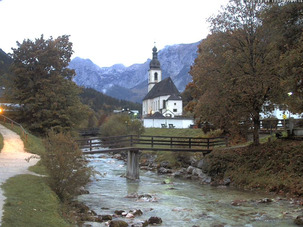 Archived image Webcam Ramsau - Berchtesgaden - St. Sebastian Church