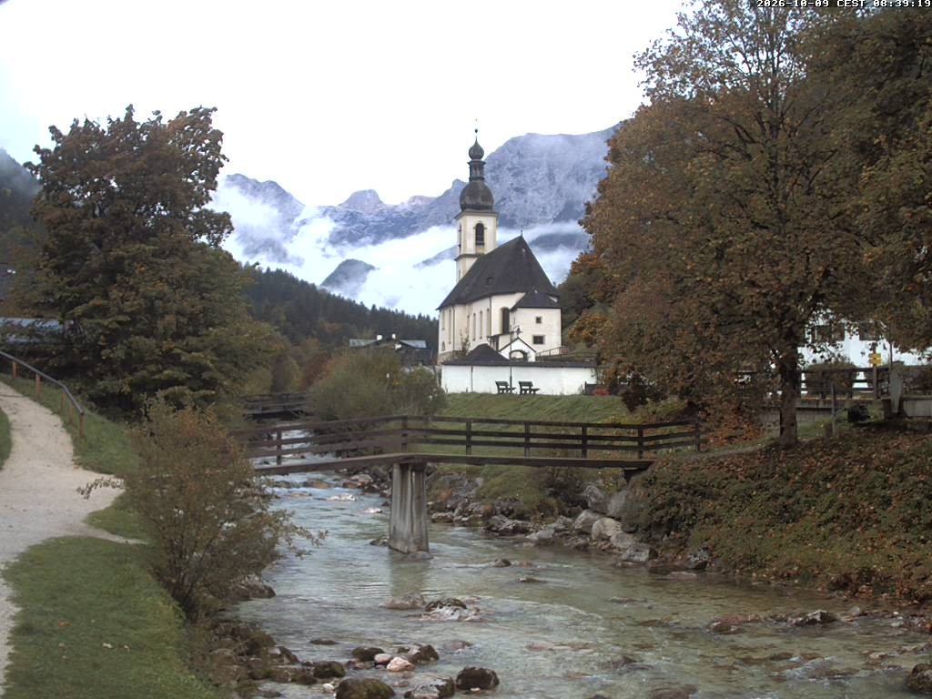 Archived image Webcam Ramsau - Berchtesgaden - St. Sebastian Church