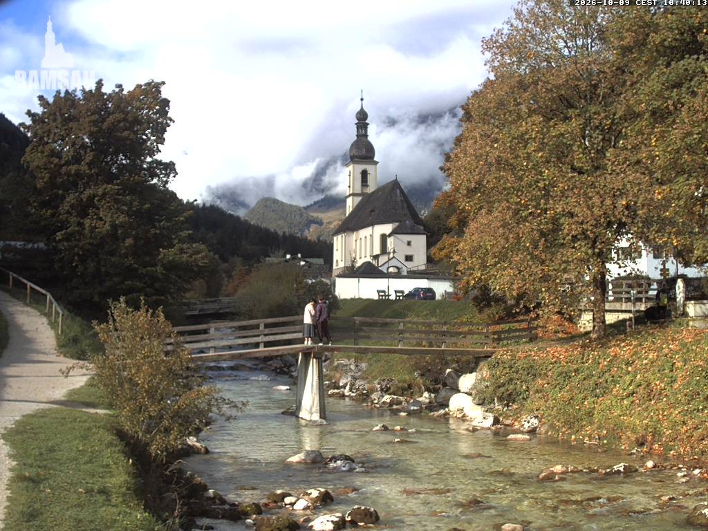 Archived image Webcam Ramsau - Berchtesgaden - St. Sebastian Church