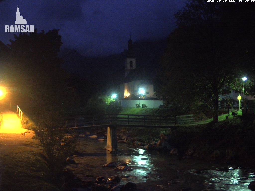 Archiv Foto Webcam Malerwinkel in Ramsau bei Berchtesgaden - Ortskirche St. Sebastian