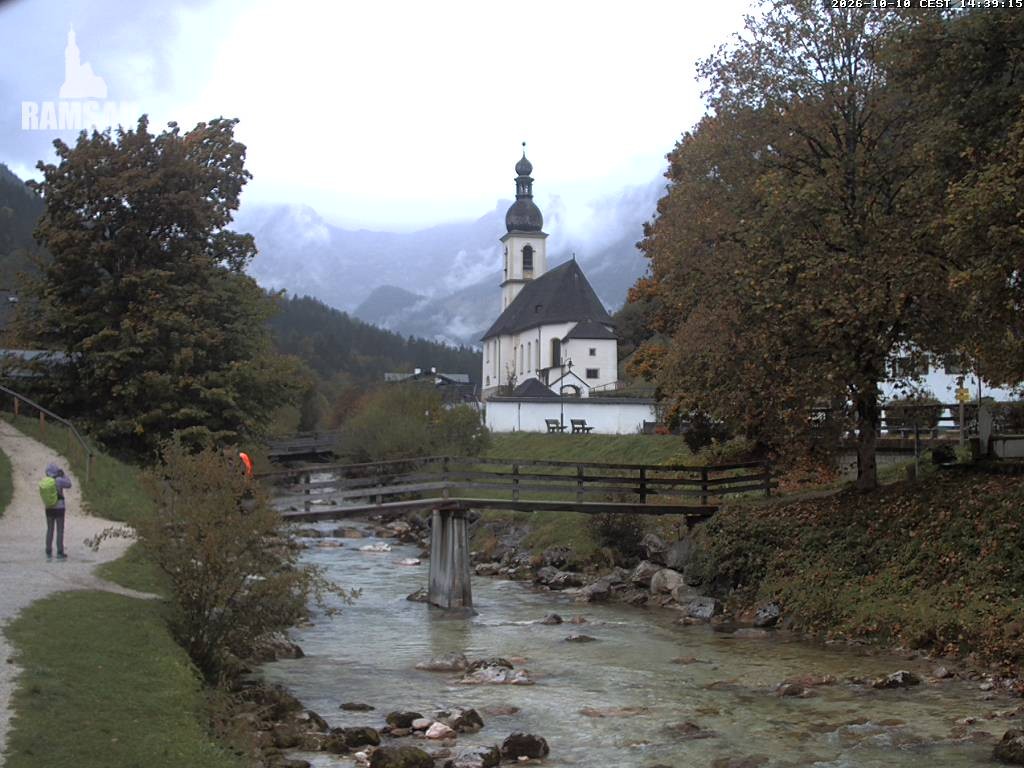 Archiv Foto Webcam Malerwinkel in Ramsau bei Berchtesgaden - Ortskirche St. Sebastian