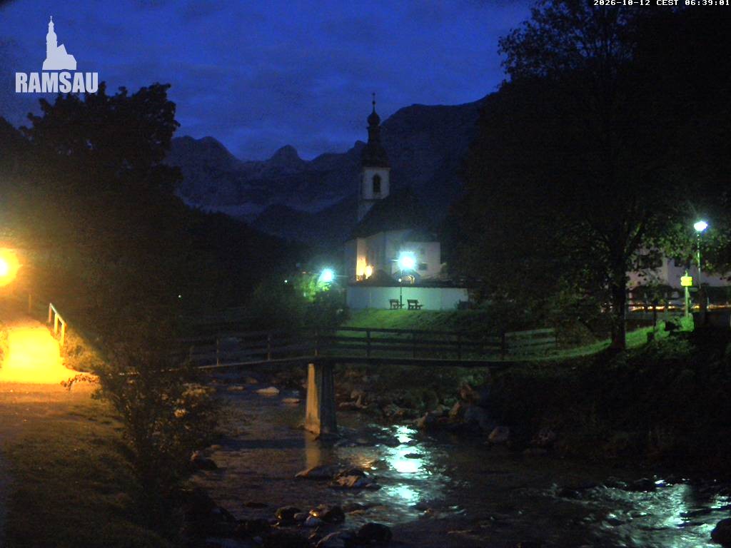 Archiv Foto Webcam Malerwinkel in Ramsau bei Berchtesgaden - Ortskirche St. Sebastian