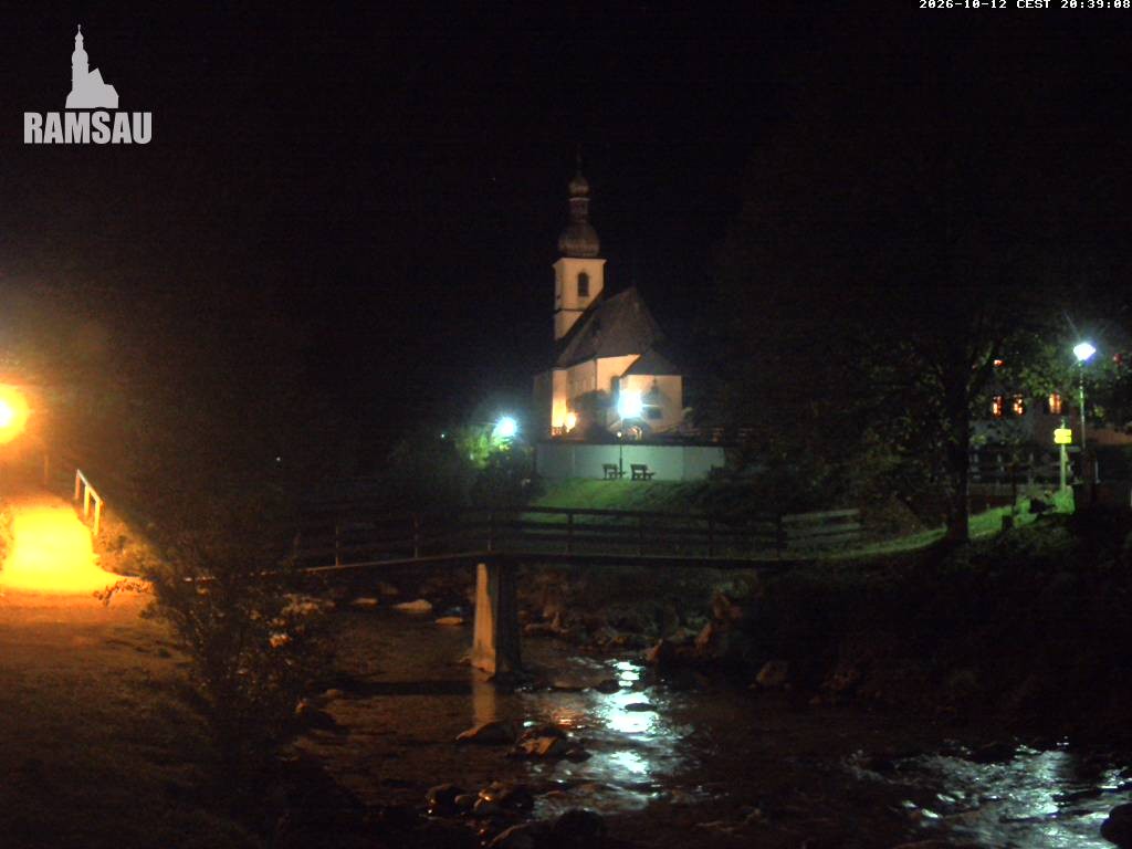 Archiv Foto Webcam Malerwinkel in Ramsau bei Berchtesgaden - Ortskirche St. Sebastian