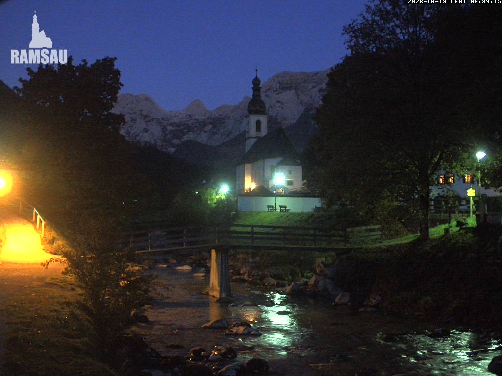 Archiv Foto Webcam Malerwinkel in Ramsau bei Berchtesgaden - Ortskirche St. Sebastian