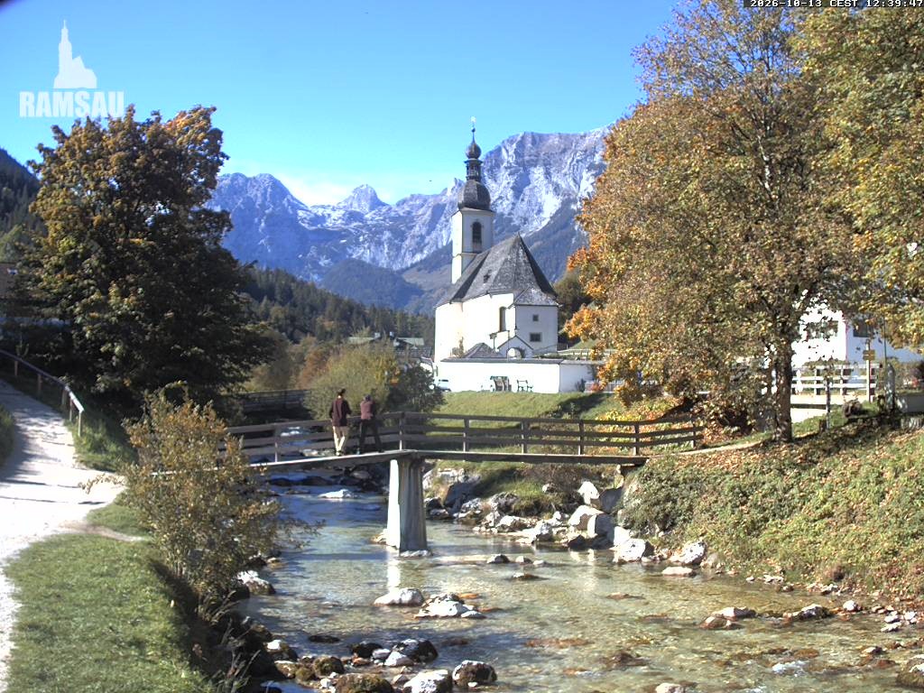Archiv Foto Webcam Malerwinkel in Ramsau bei Berchtesgaden - Ortskirche St. Sebastian