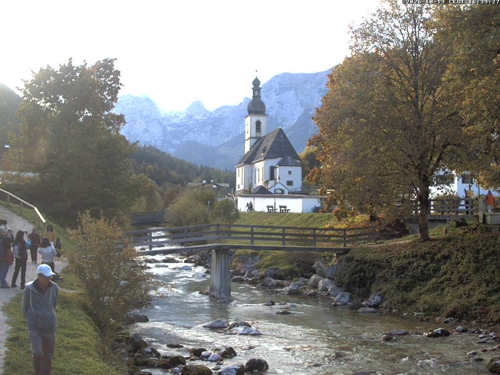 Archiv Foto Webcam Malerwinkel in Ramsau bei Berchtesgaden - Ortskirche St. Sebastian