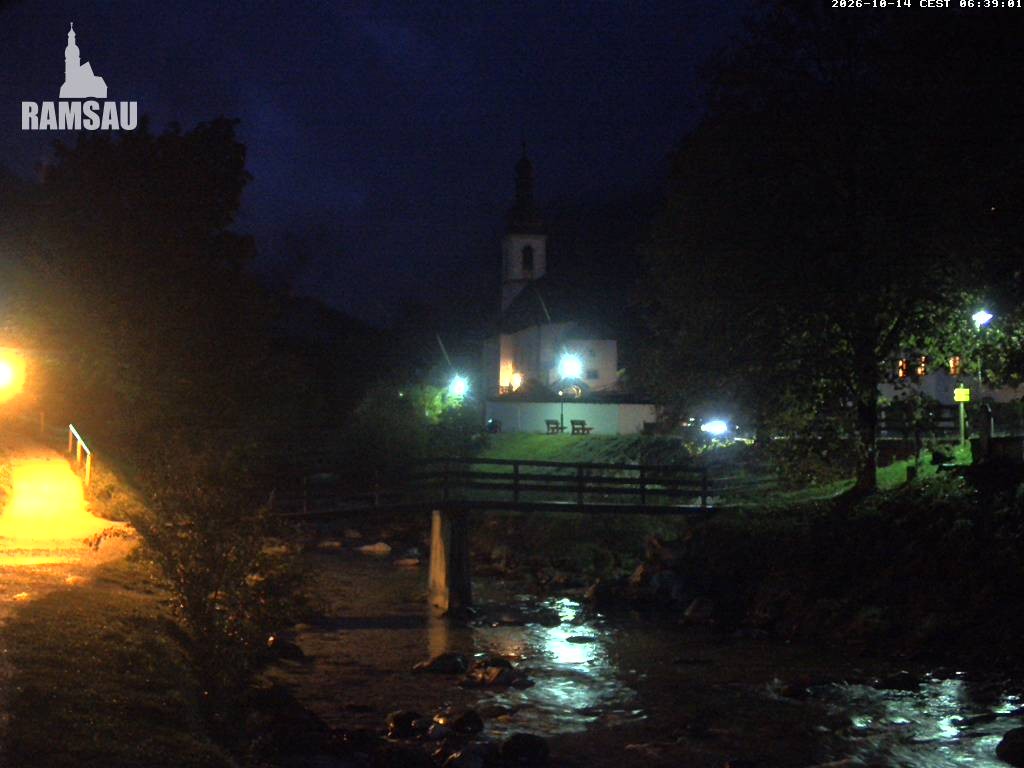 Archiv Foto Webcam Malerwinkel in Ramsau bei Berchtesgaden - Ortskirche St. Sebastian