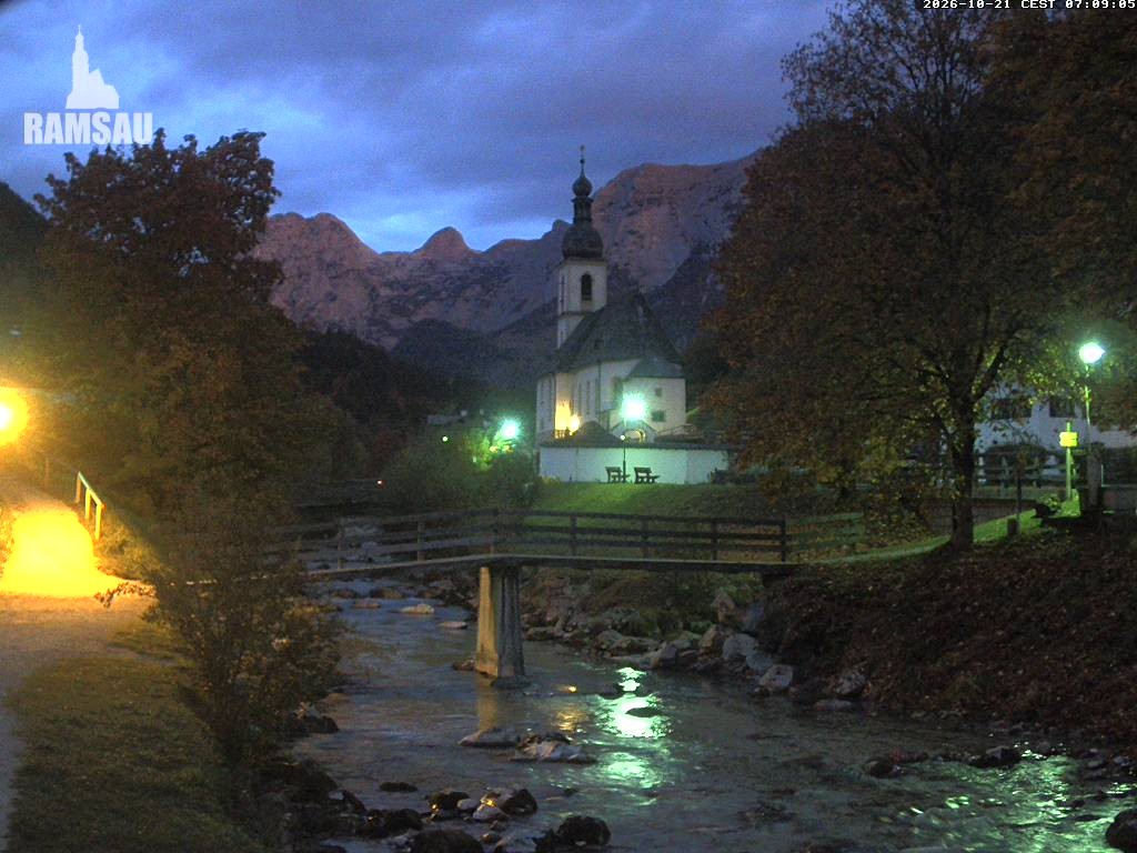Archived image Webcam Ramsau - Berchtesgaden - St. Sebastian Church