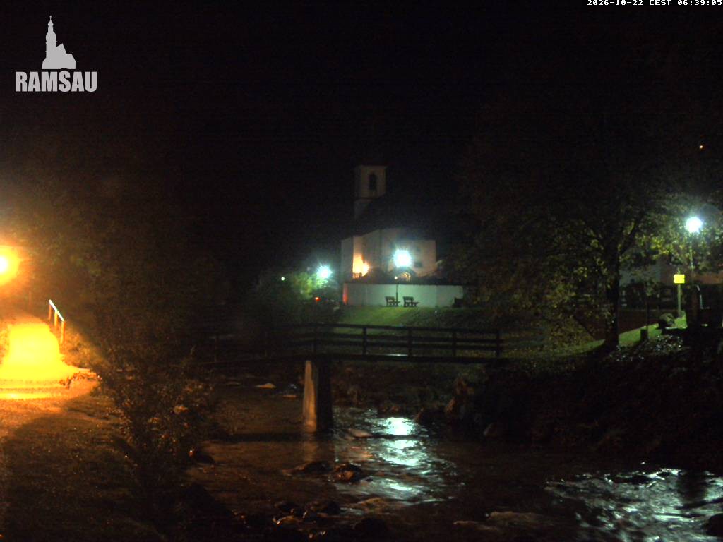 Archiv Foto Webcam Malerwinkel in Ramsau bei Berchtesgaden - Ortskirche St. Sebastian