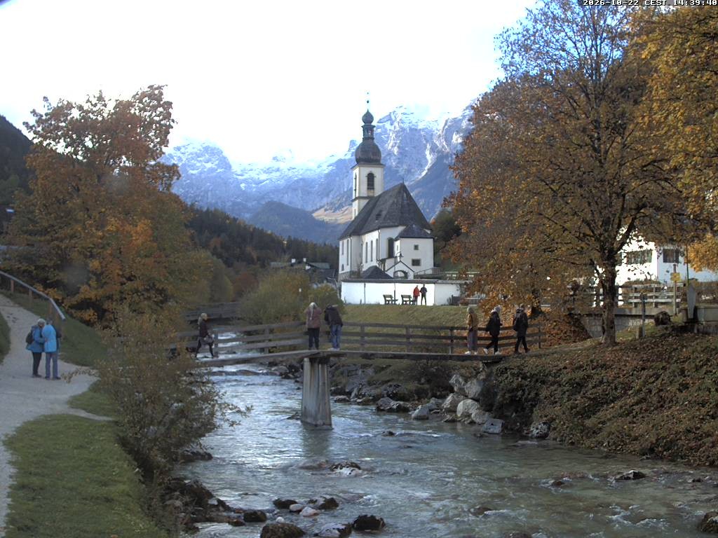 Archiv Foto Webcam Malerwinkel in Ramsau bei Berchtesgaden - Ortskirche St. Sebastian