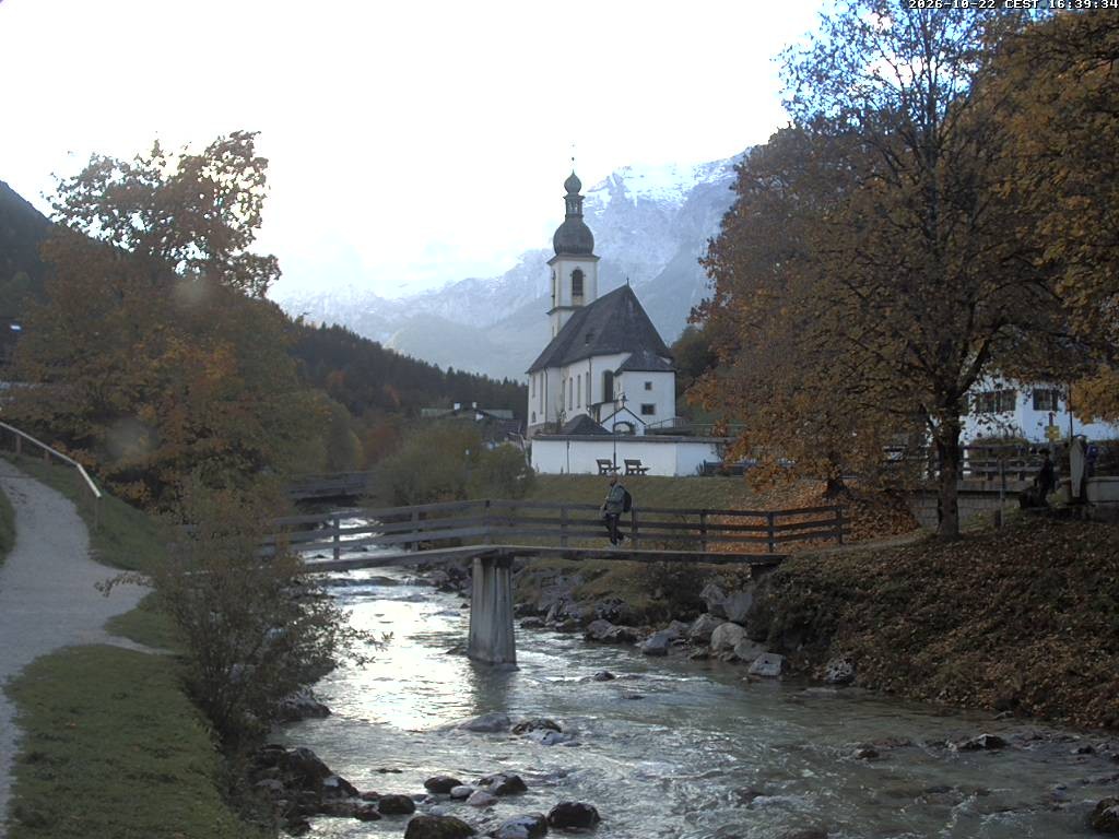 Archiv Foto Webcam Malerwinkel in Ramsau bei Berchtesgaden - Ortskirche St. Sebastian
