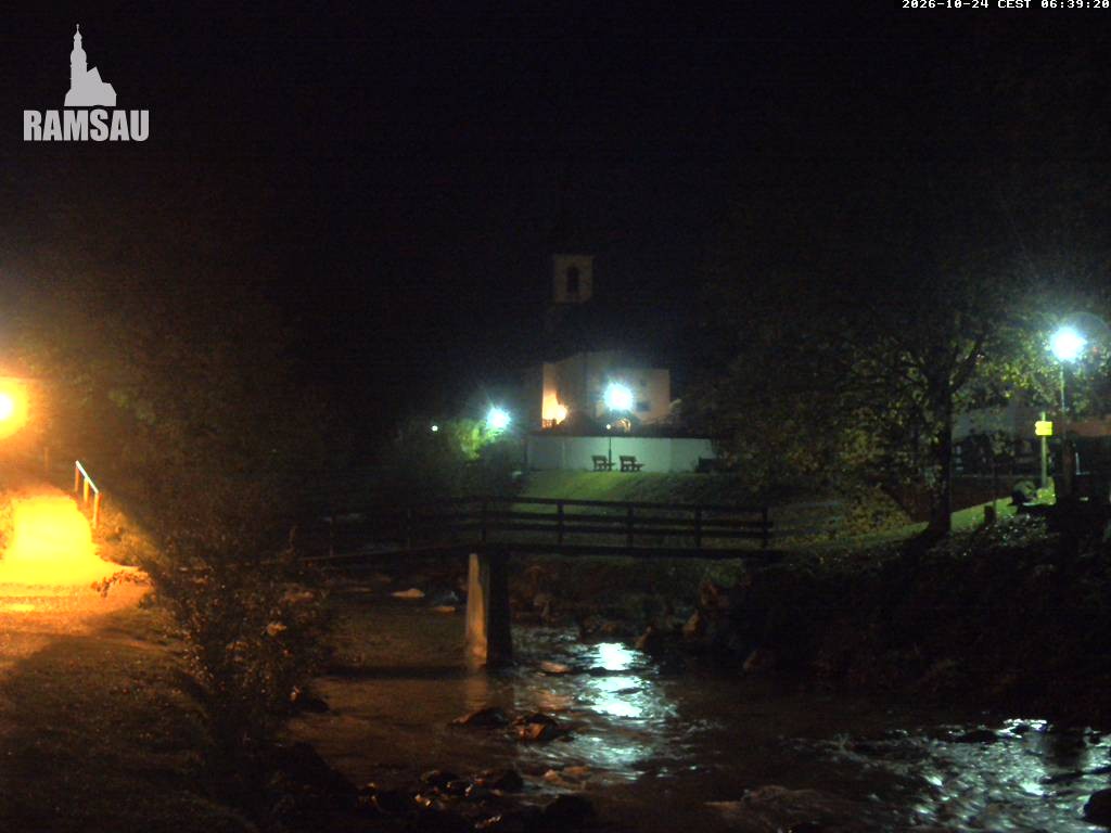 Archiv Foto Webcam Malerwinkel in Ramsau bei Berchtesgaden - Ortskirche St. Sebastian