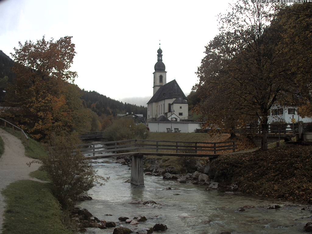Archiv Foto Webcam Malerwinkel in Ramsau bei Berchtesgaden - Ortskirche St. Sebastian