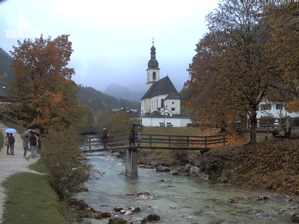 Archiv Foto Webcam Malerwinkel in Ramsau bei Berchtesgaden - Ortskirche St. Sebastian