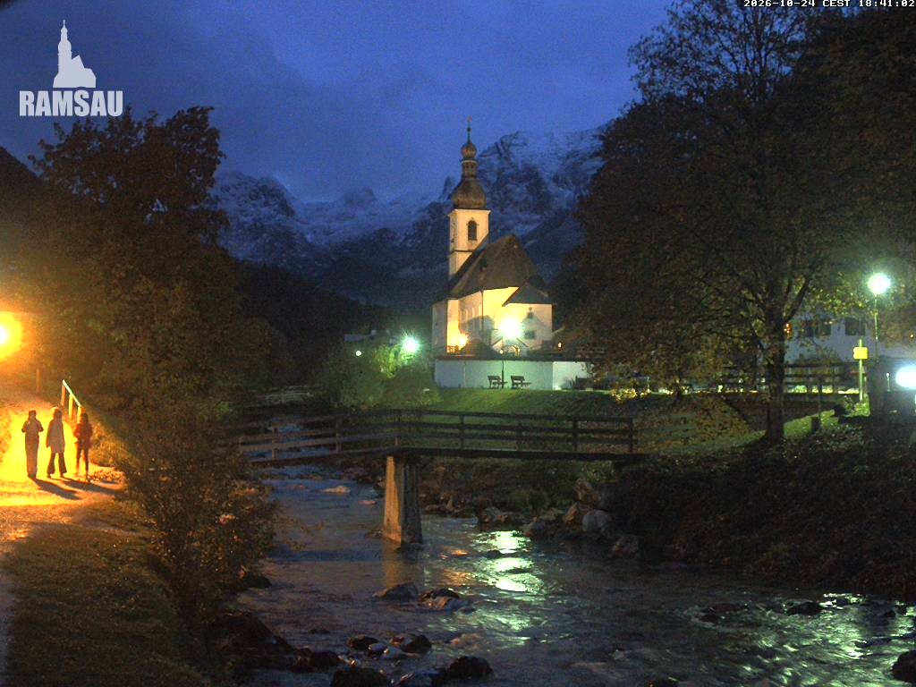 Archiv Foto Webcam Malerwinkel in Ramsau bei Berchtesgaden - Ortskirche St. Sebastian