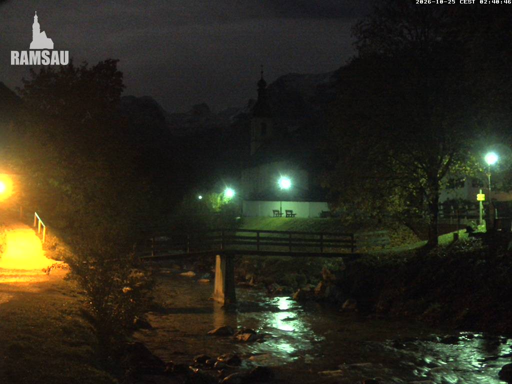 Archiv Foto Webcam Malerwinkel in Ramsau bei Berchtesgaden - Ortskirche St. Sebastian