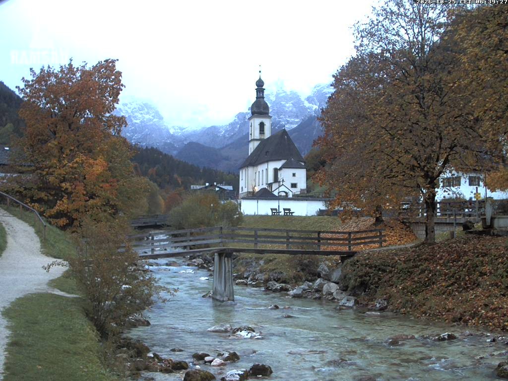 Archiv Foto Webcam Malerwinkel in Ramsau bei Berchtesgaden - Ortskirche St. Sebastian