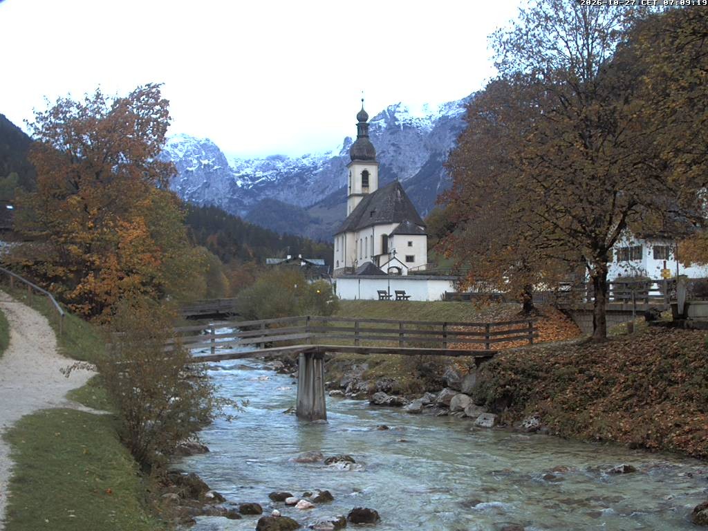 Archived image Webcam Ramsau - Berchtesgaden - St. Sebastian Church