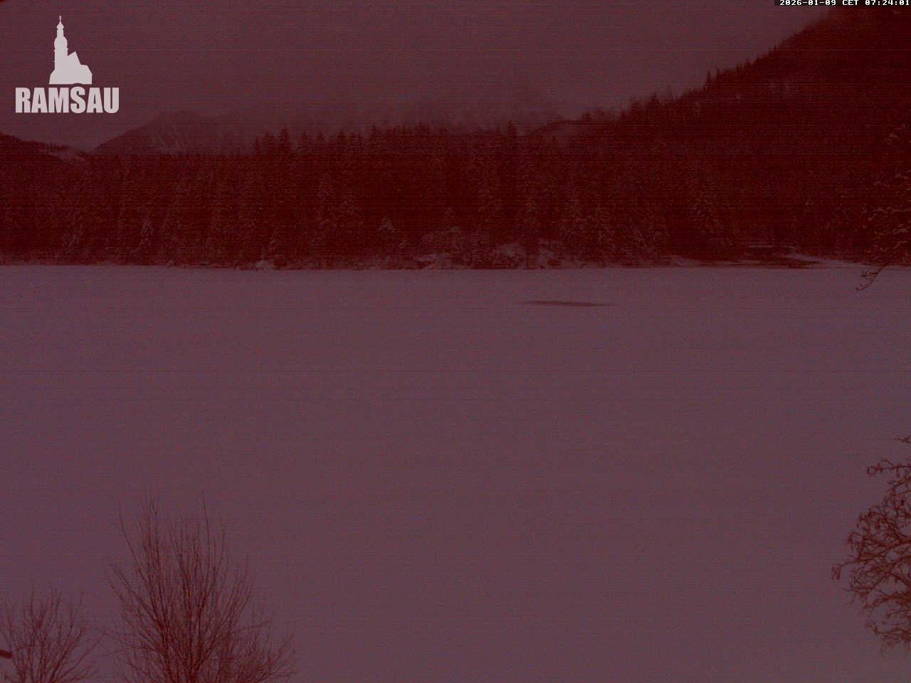 Archived image Webcam View to lake Hintersee