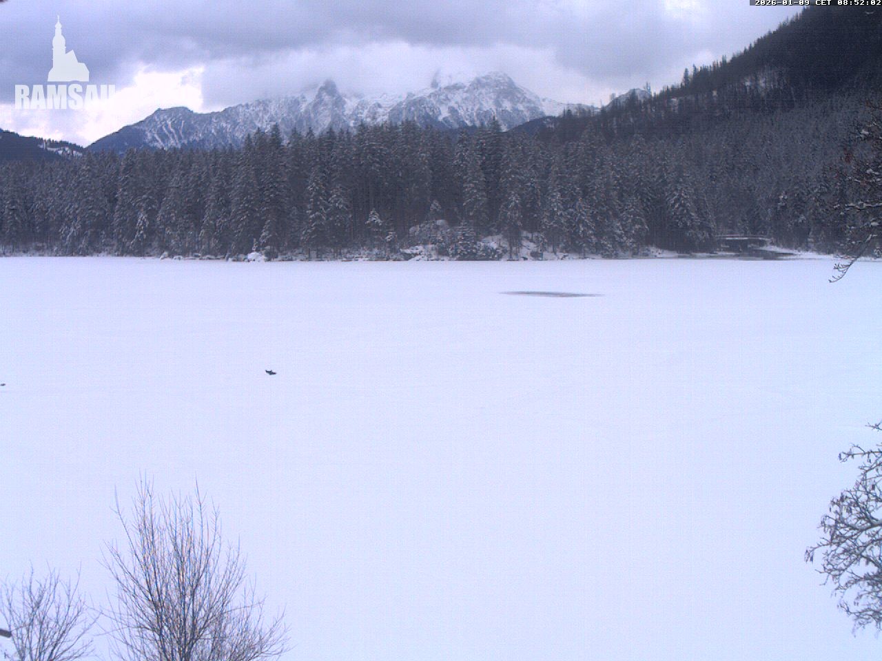 Archived image Webcam View to lake Hintersee