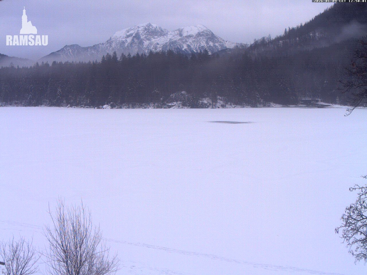 Archived image Webcam View to lake Hintersee