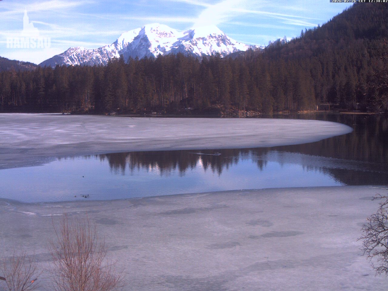 Archived image Webcam View to lake Hintersee