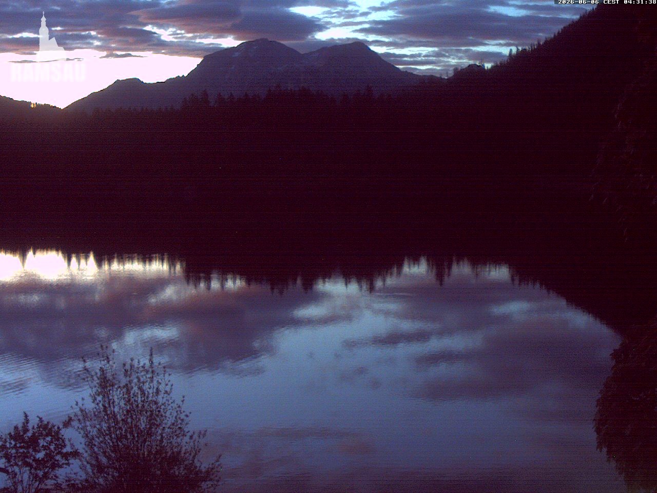 Archived image Webcam View to lake Hintersee