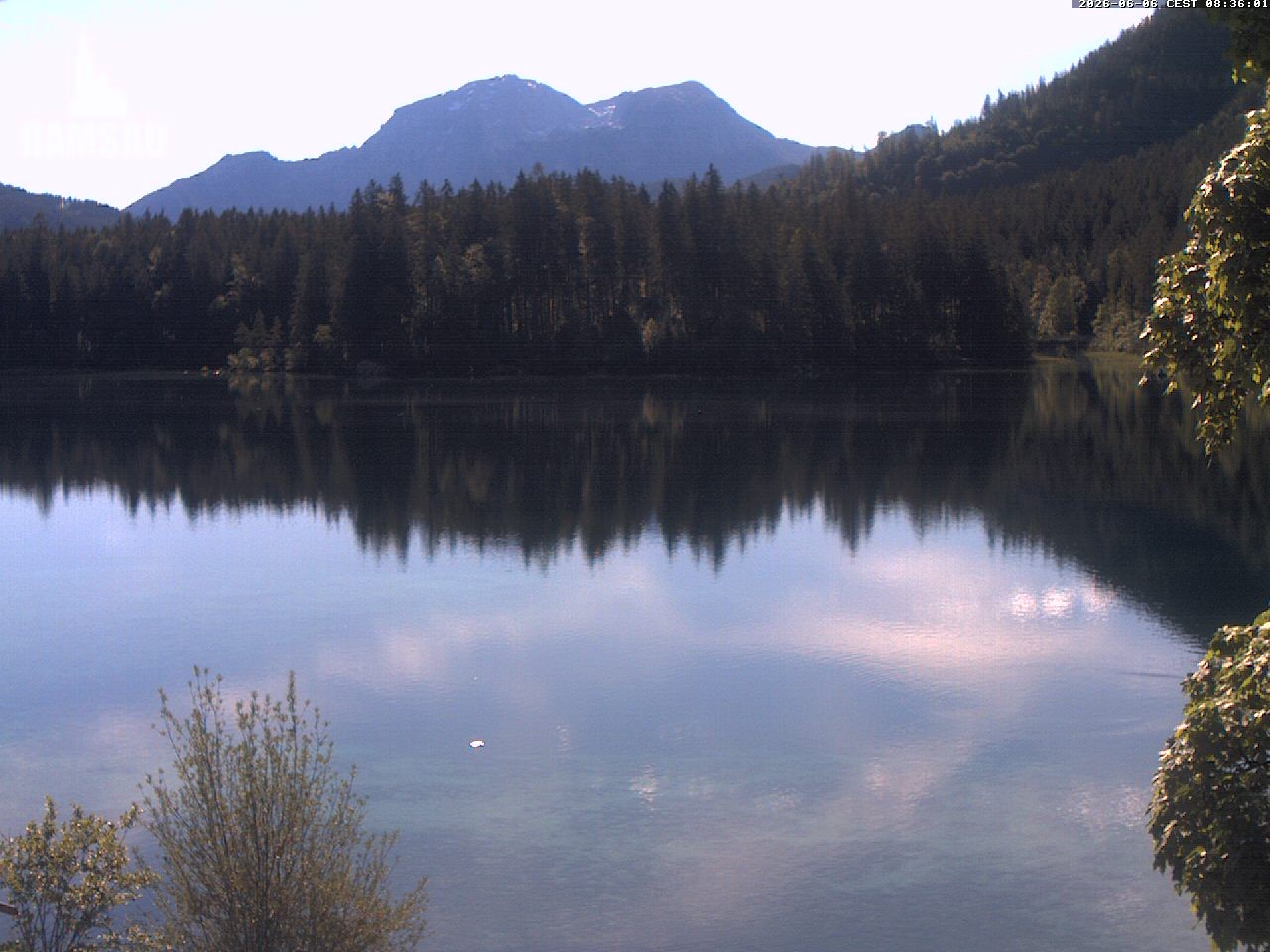 Archived image Webcam View to lake Hintersee