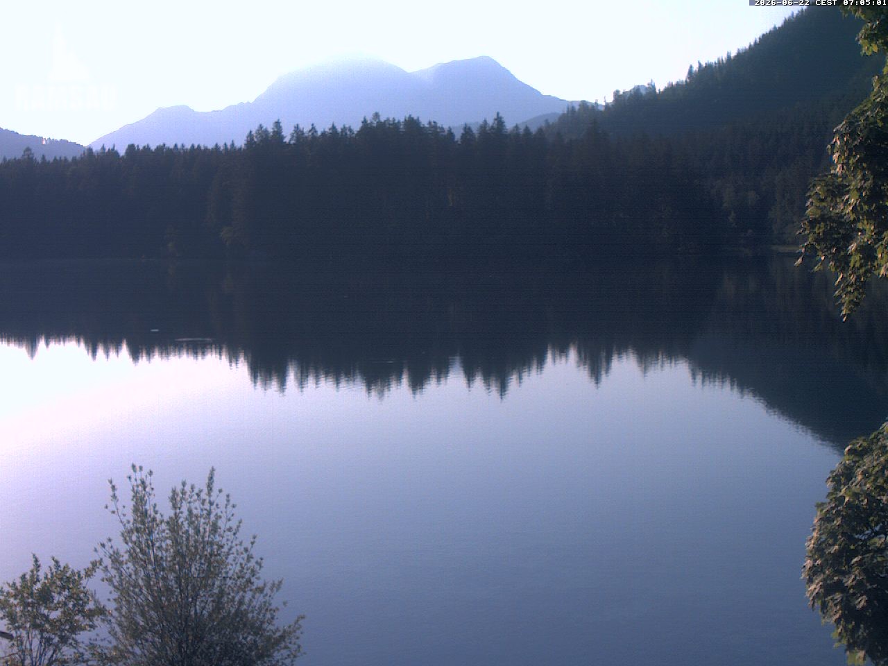 Archived image Webcam View to lake Hintersee