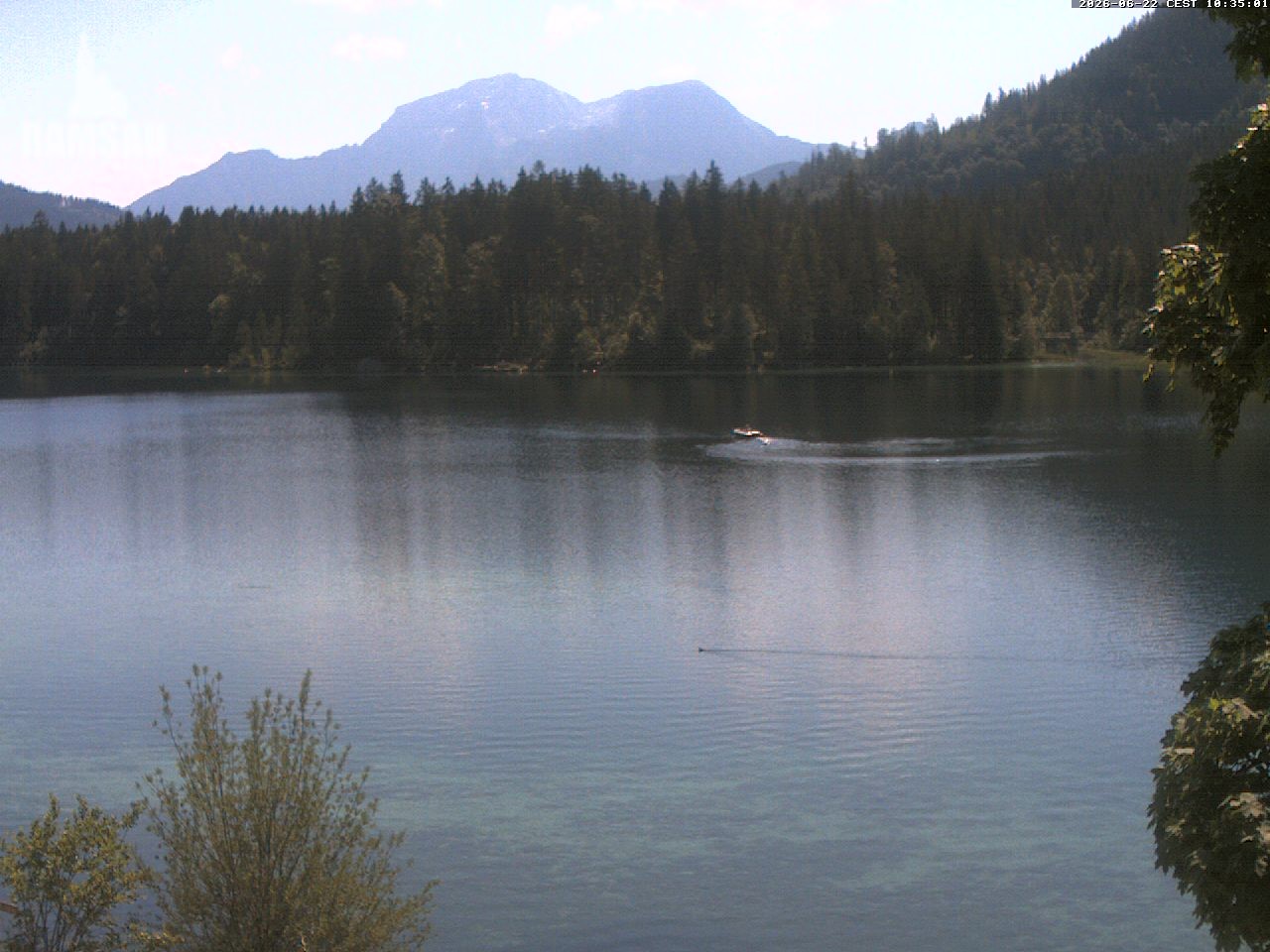 Archived image Webcam View to lake Hintersee
