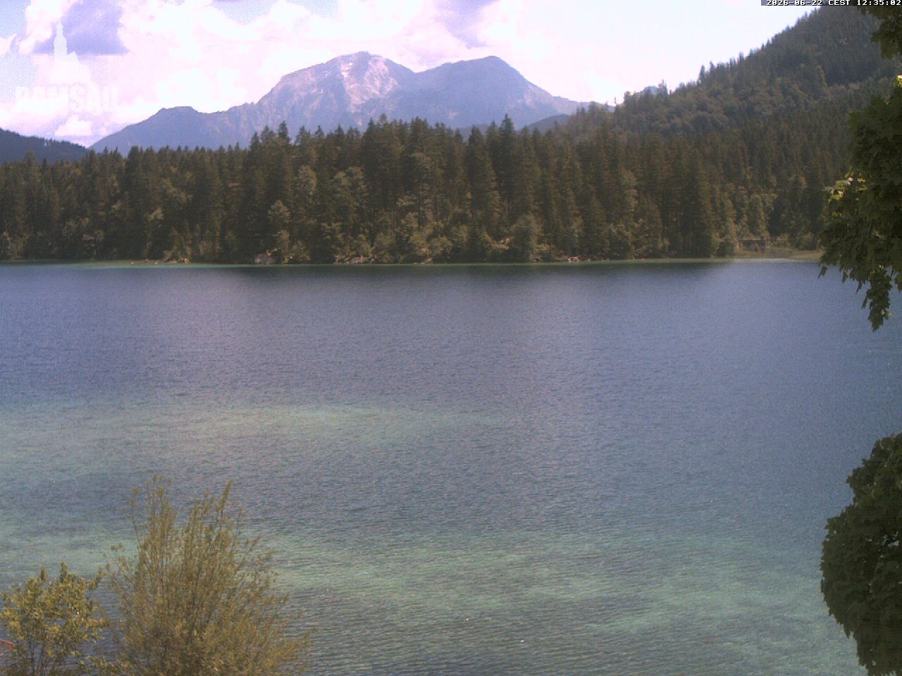 Archived image Webcam View to lake Hintersee
