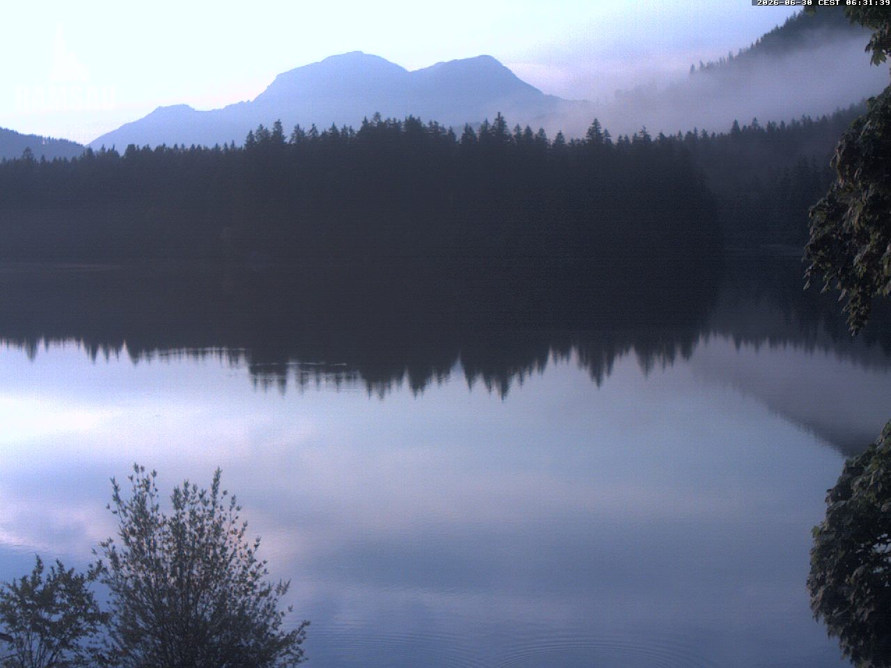 Archived image Webcam View to lake Hintersee
