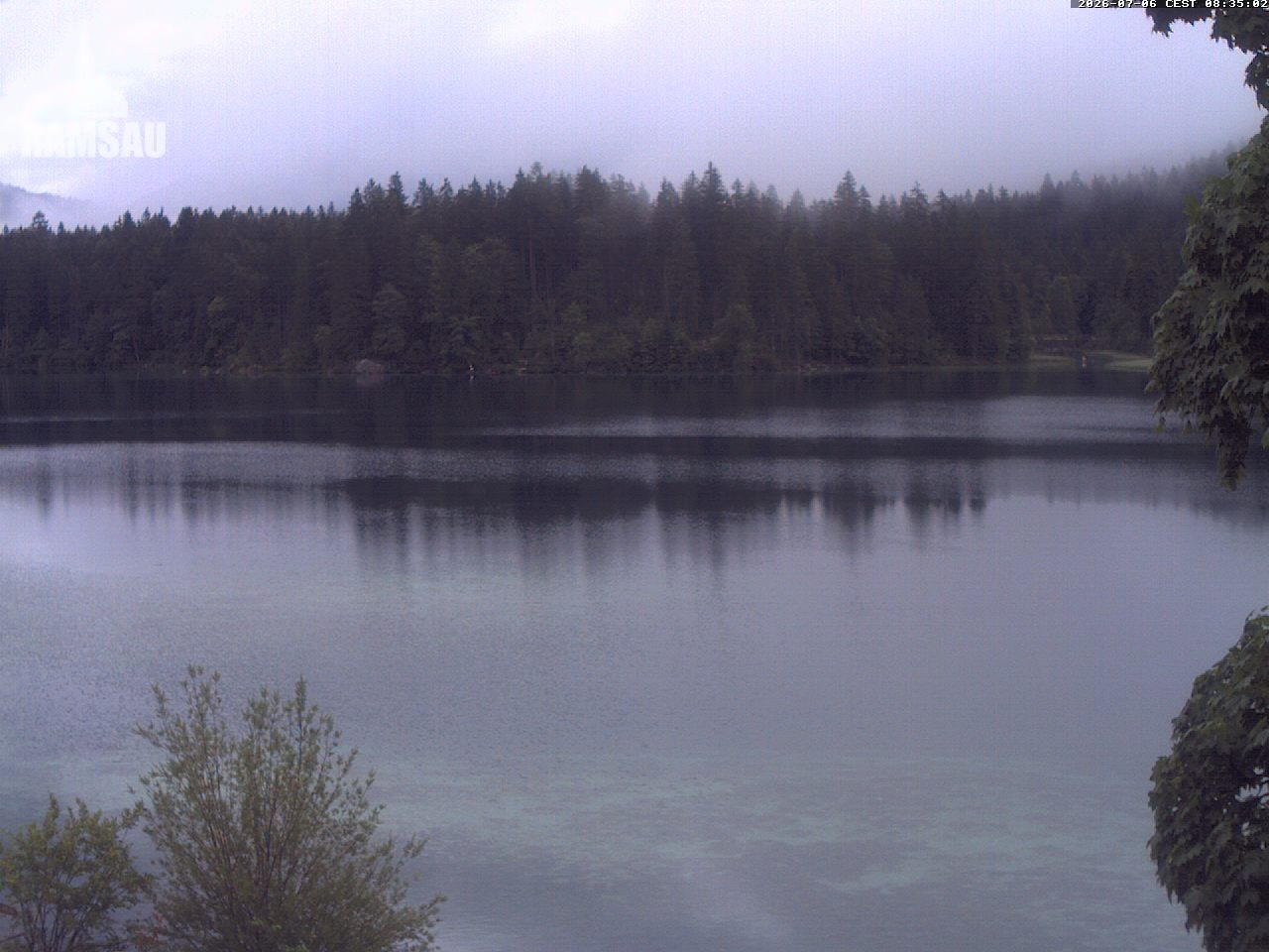 Archived image Webcam View to lake Hintersee