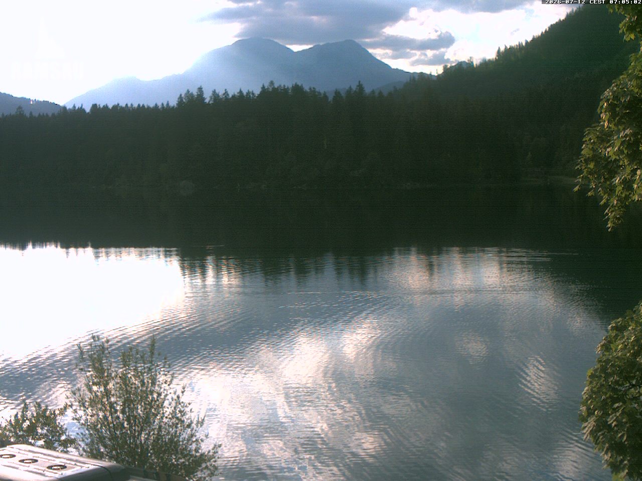 Archived image Webcam View to lake Hintersee
