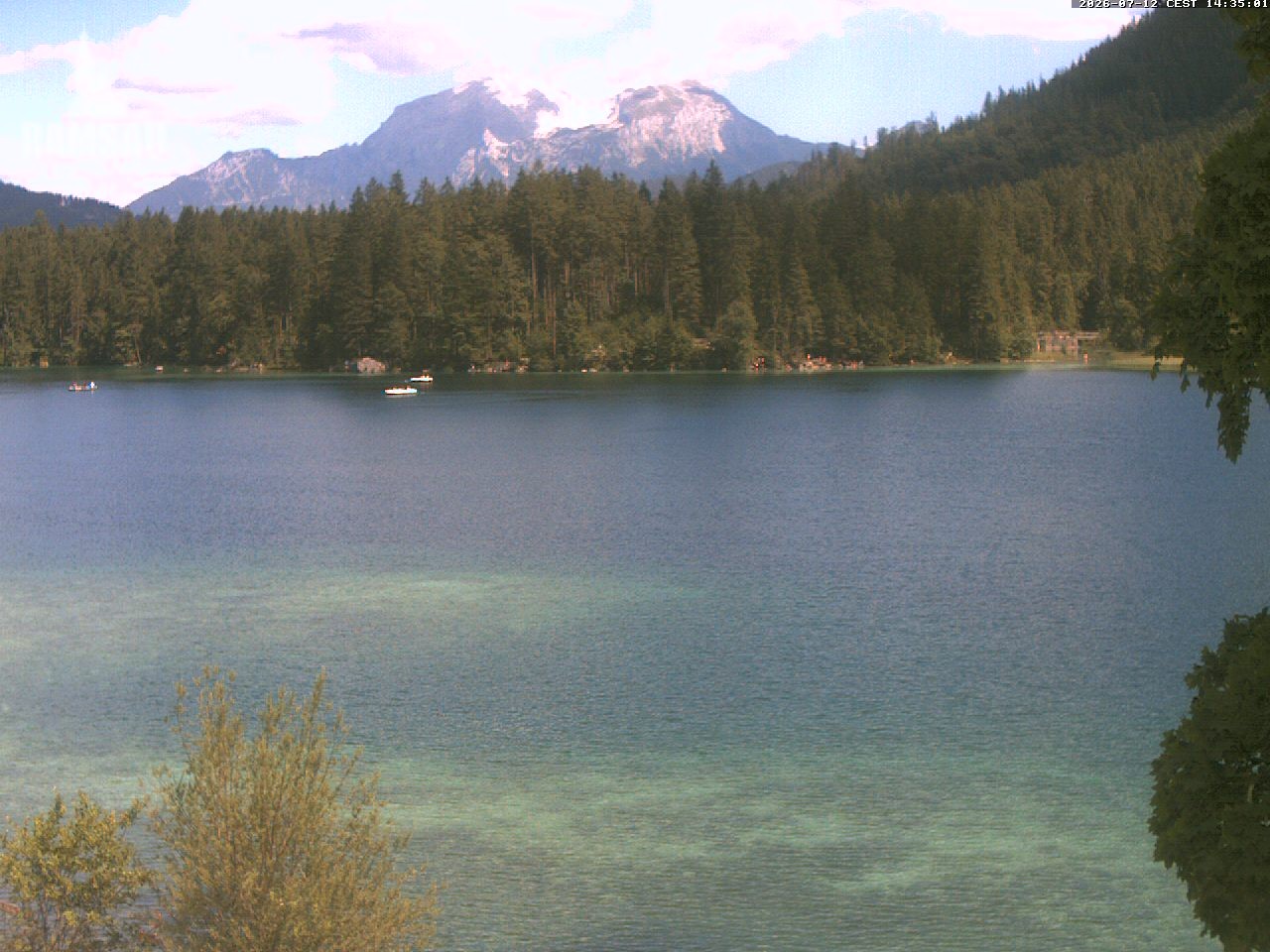 Archived image Webcam View to lake Hintersee