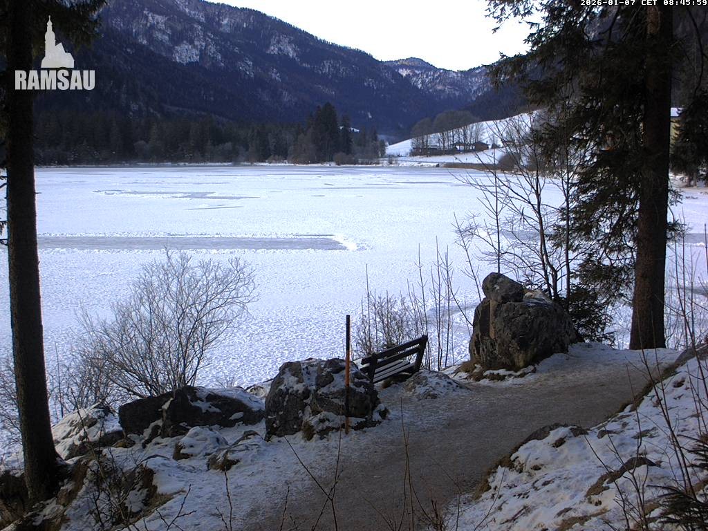 Archived image Webcam Luitpoldweg at lake Hintersee near Ramsau