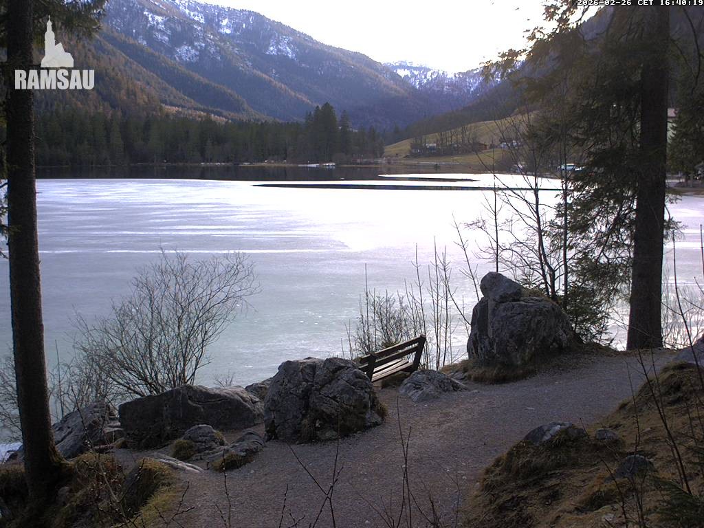 Archived image Webcam Luitpoldweg at lake Hintersee near Ramsau