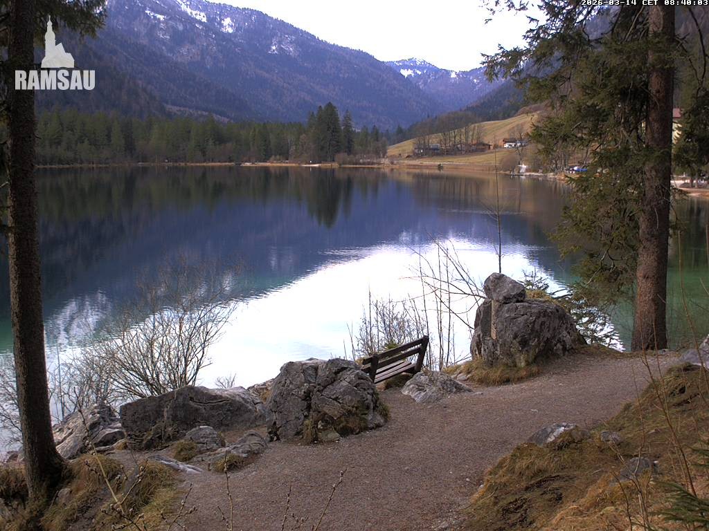 Archived image Webcam Luitpoldweg at lake Hintersee near Ramsau