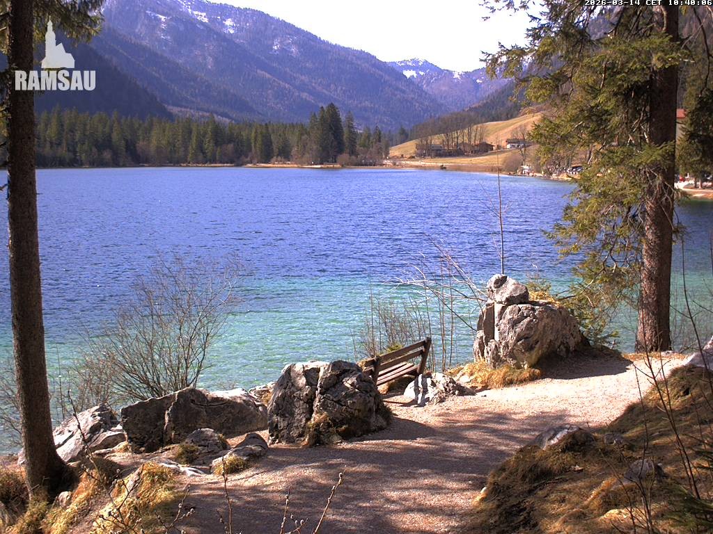 Archived image Webcam Luitpoldweg at lake Hintersee near Ramsau