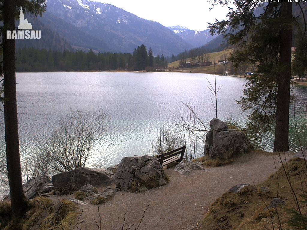 Archived image Webcam Luitpoldweg at lake Hintersee near Ramsau