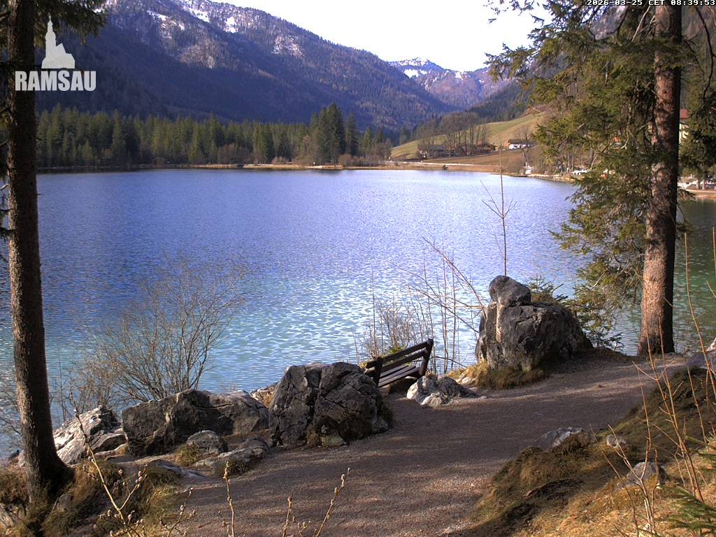 Archived image Webcam Luitpoldweg at lake Hintersee near Ramsau