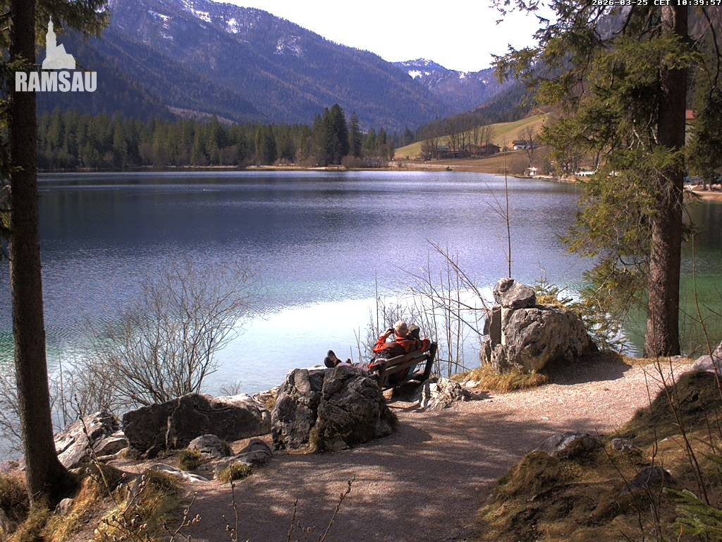 Archived image Webcam Luitpoldweg at lake Hintersee near Ramsau